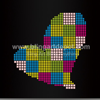 Colors Heart Rhinestone Iron On Transfers